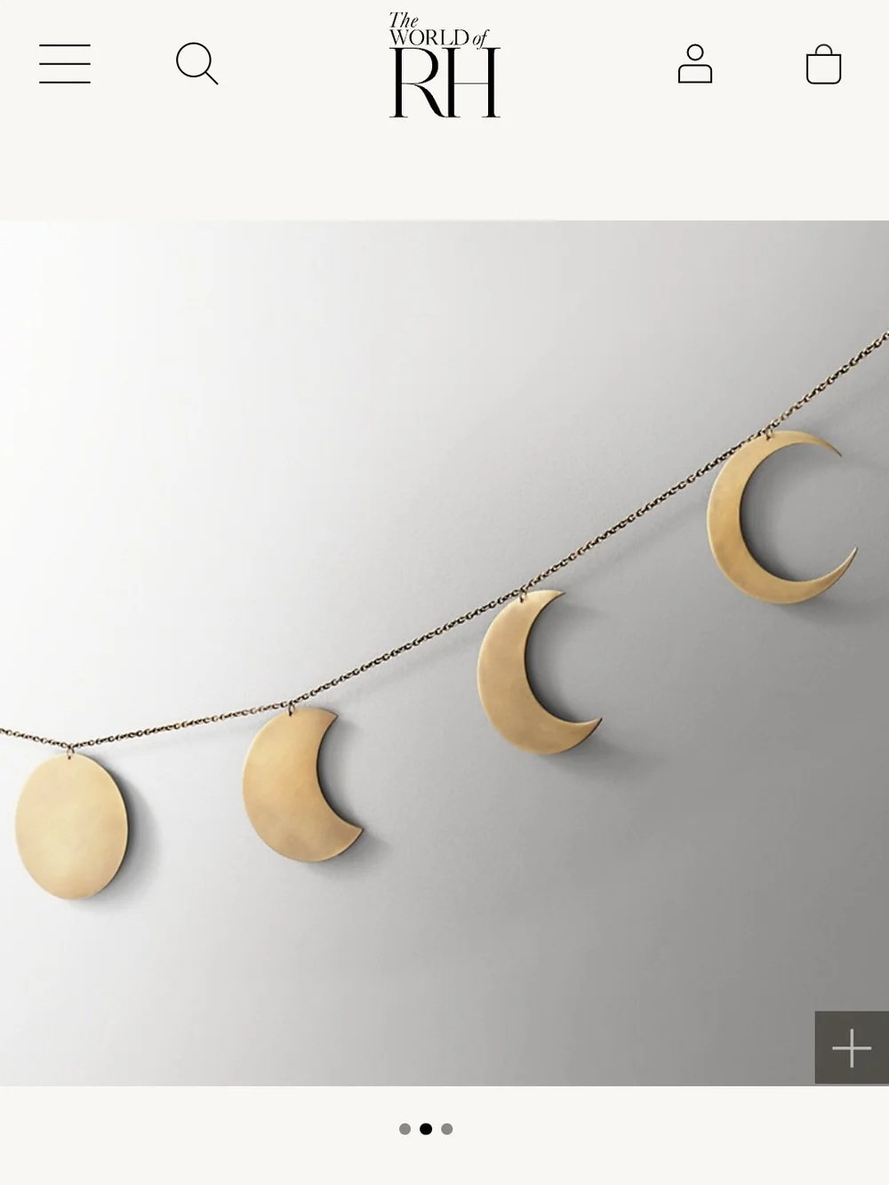 Restoration Hardware Moon Phase Garland Pewter